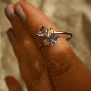 Authentic Tanzinite sterling silver ring